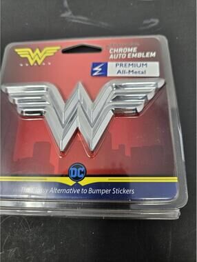 Electroplate Chrome Auto Emblem Wonder Women Premium All Metal Sealed